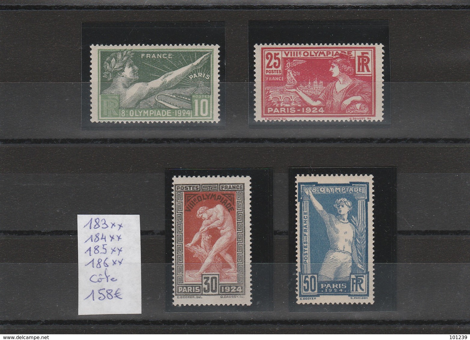 183 à 186**         Jeux Olympiques De Paris  ( 1924 ) Neuf Gomme D'origine - Unused Stamps