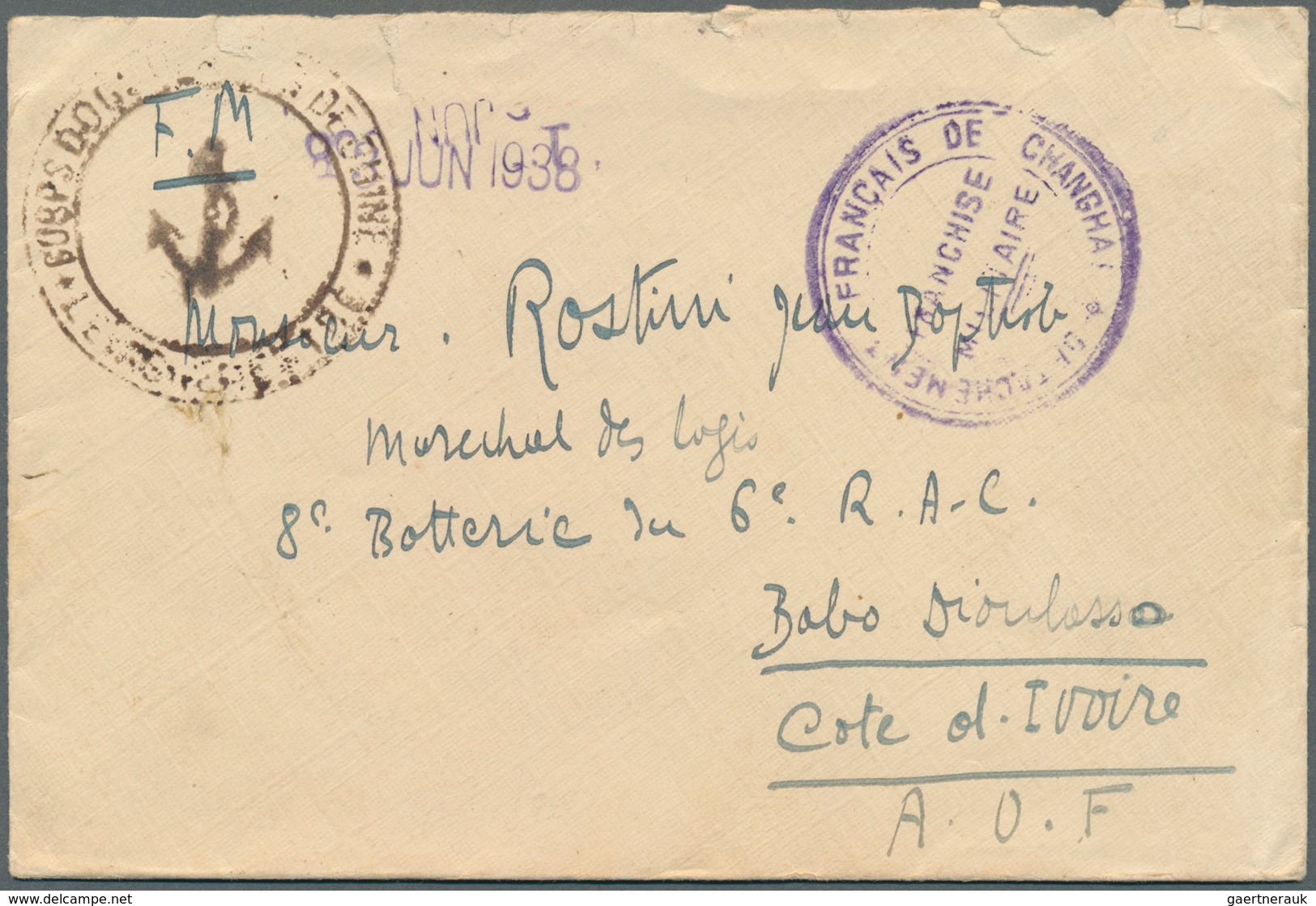 Frankreich - Militärpost / Feldpost: 1938. Military Mail Envelope Dated '13 Juin 1938' Addressed To - Francobolli  Di Franchigia Militare