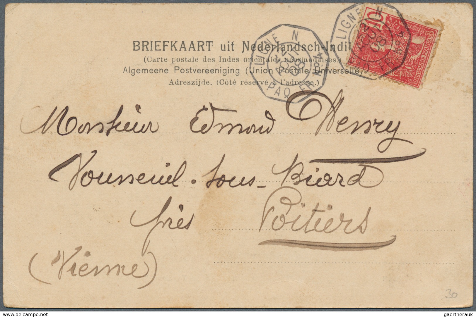 Frankreich - Schiffspost: 1904/1908, Three Franked Picture Cards With Motives From Cambodgia And Bat - Andere & Zonder Classificatie