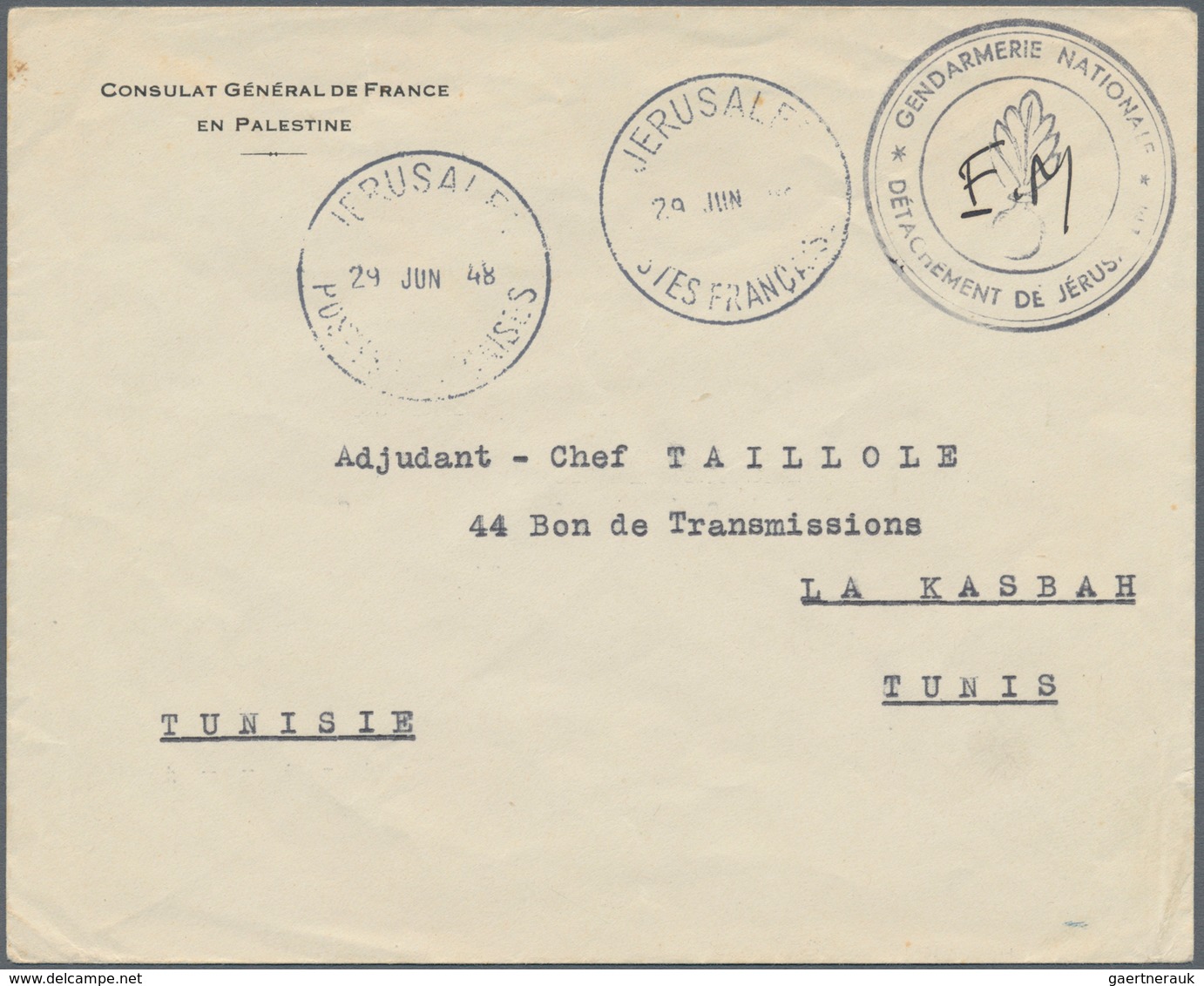 Frankreich - Besonderheiten: 1948, FRENCH CONSULAR MAIL DURING ISRAEL-ARAB WAR, Consular Cover With - Andere & Zonder Classificatie