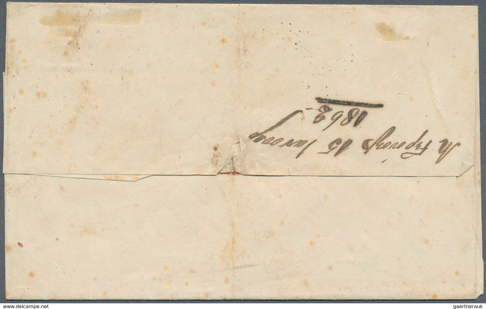 Griechenland: 1861, Paris Printing 20 L. Blue On Blueish On Folded Envelope Clear Tied By "9" In Dia - Ongebruikt