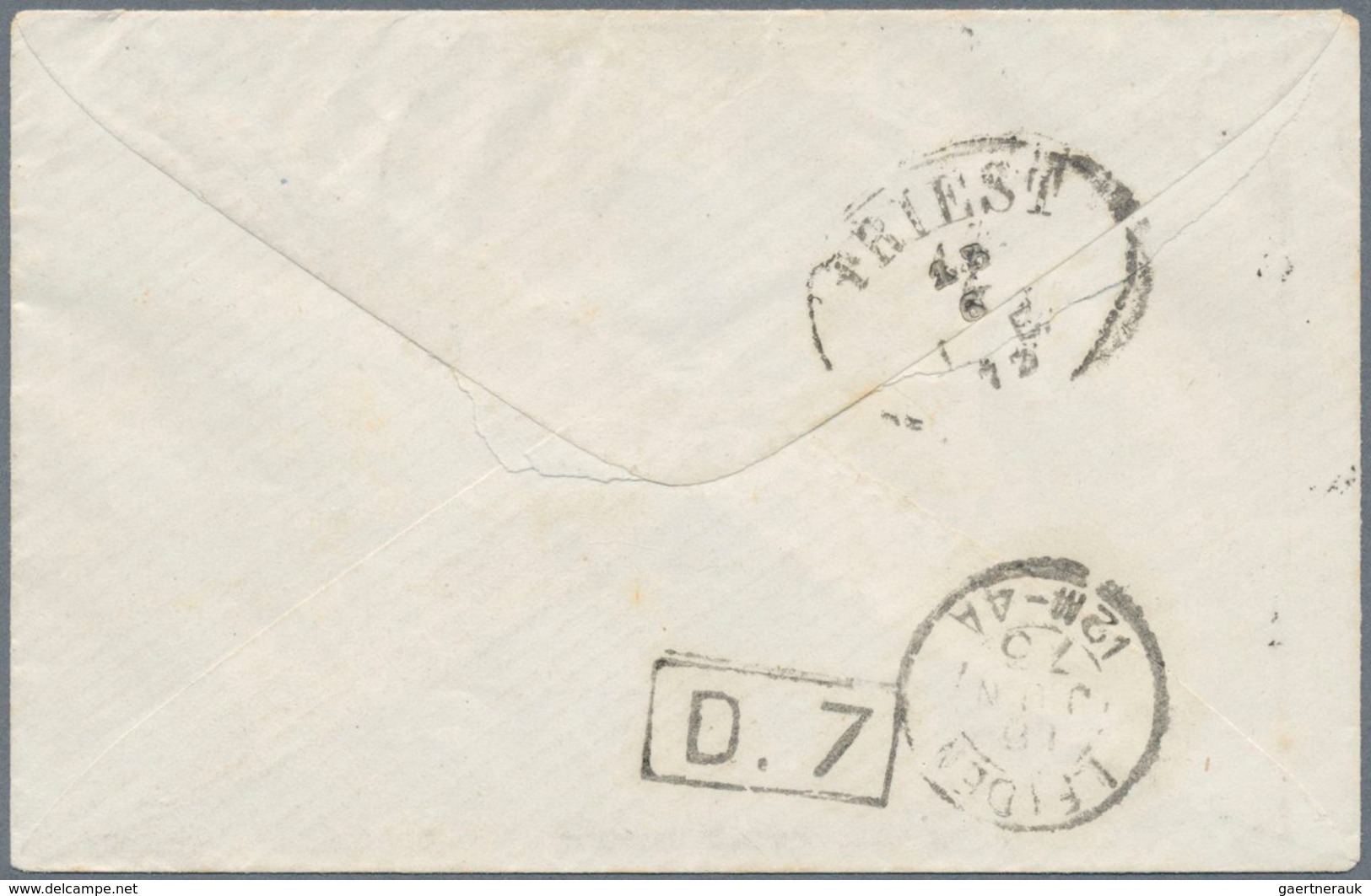 Griechenland: 1873, Cover Bearing 10 L. Orange On Greenish (corner Margin), 20 L. Blue And 40 L. Gre - Unused Stamps