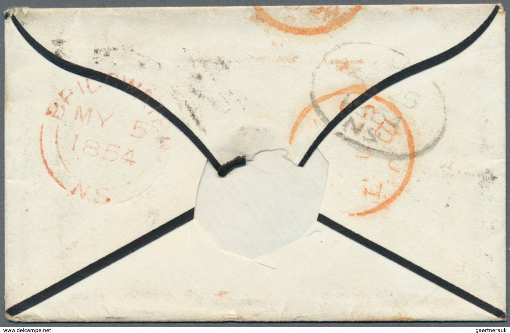 Großbritannien: 1854/1855, Shipletter From Swansea, Wales To Bridgewater, Nova Scotia With 10 D "Acc - Other & Unclassified