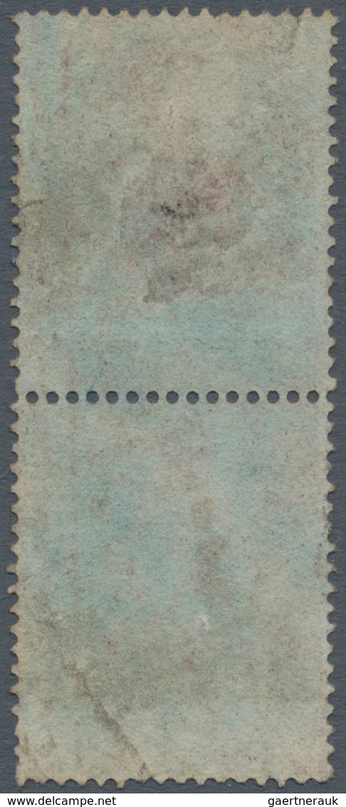 Großbritannien: 1854, 1 D Red-brown, Perf.16, Used Vertical Pair, Strong Vertical Shift Of Perforati - Andere & Zonder Classificatie