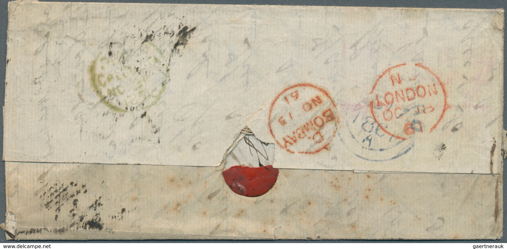 Großbritannien: 1859/1861 Two Covers To India Both Franked 1855-57 4d. Rose-carmine Horiz. Pair Plus - Altri & Non Classificati