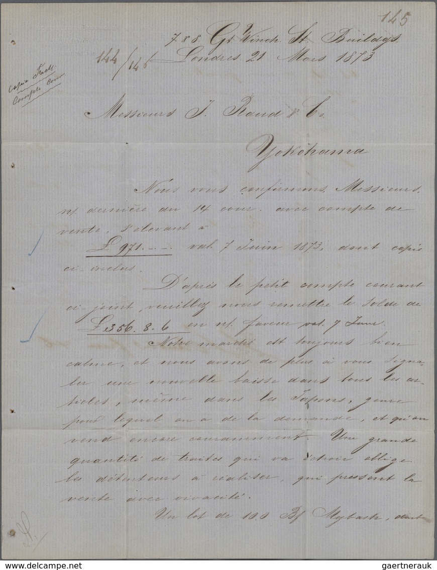 Großbritannien: 1873, QV 3d (5 Inc. Horizontal Strip-4) Tied Duplex "39+LONDON MR 21 73" To Entire F - Andere & Zonder Classificatie