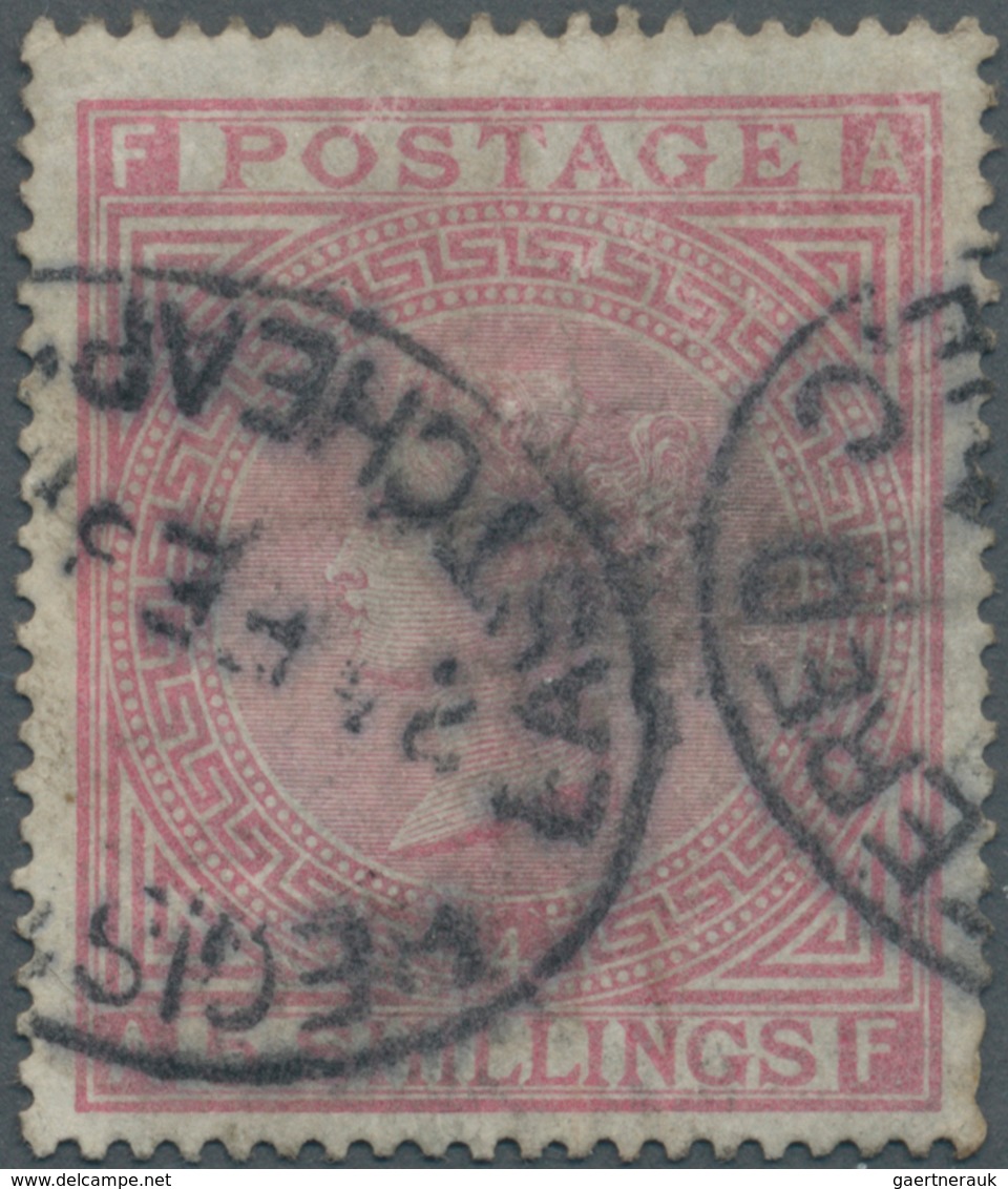 Großbritannien: 1882, QV 5 Shilling Rose On Bluish Paper With WM Anchor, Plate 4 Lettered AF, Cancel - Other & Unclassified