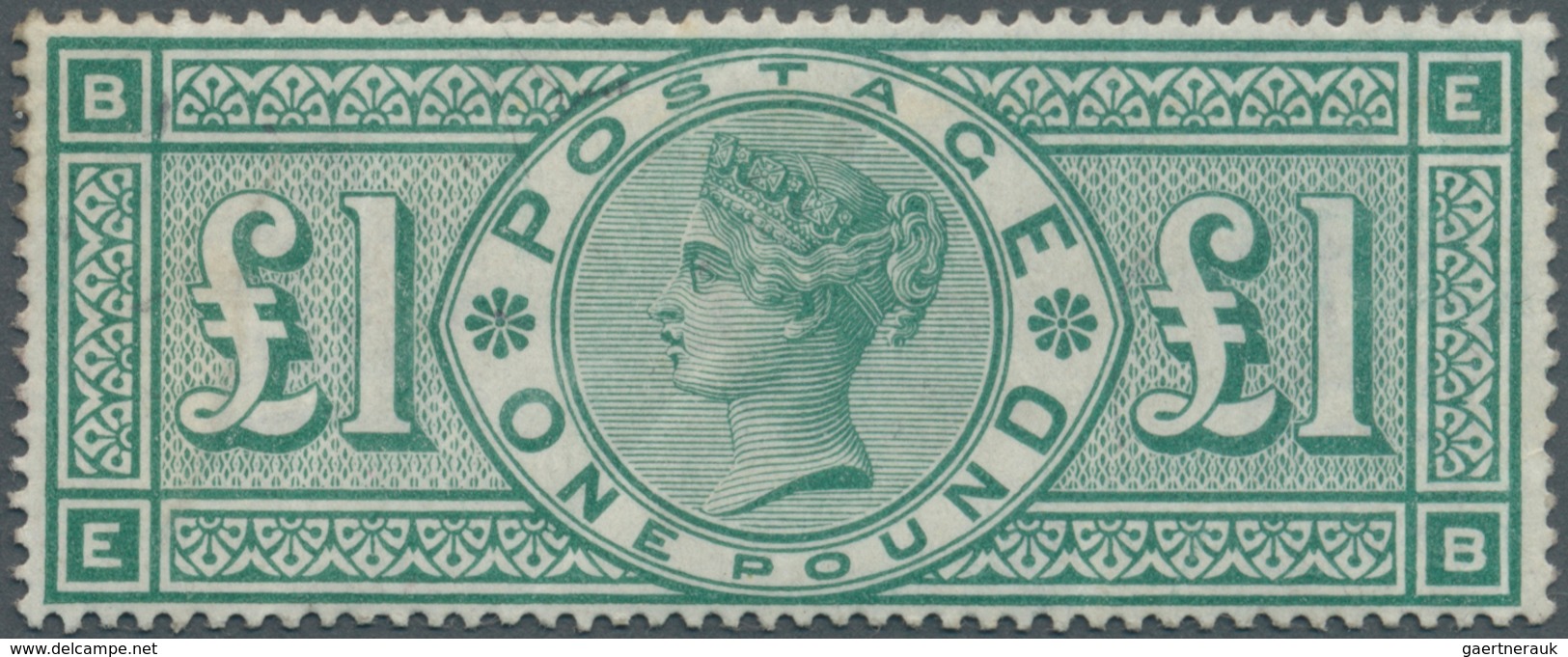 Großbritannien: 1891, QV £1 Green With Wmk. Three Imperial Crowns Lettered 'BE' Mint Hinged With Sev - Andere & Zonder Classificatie