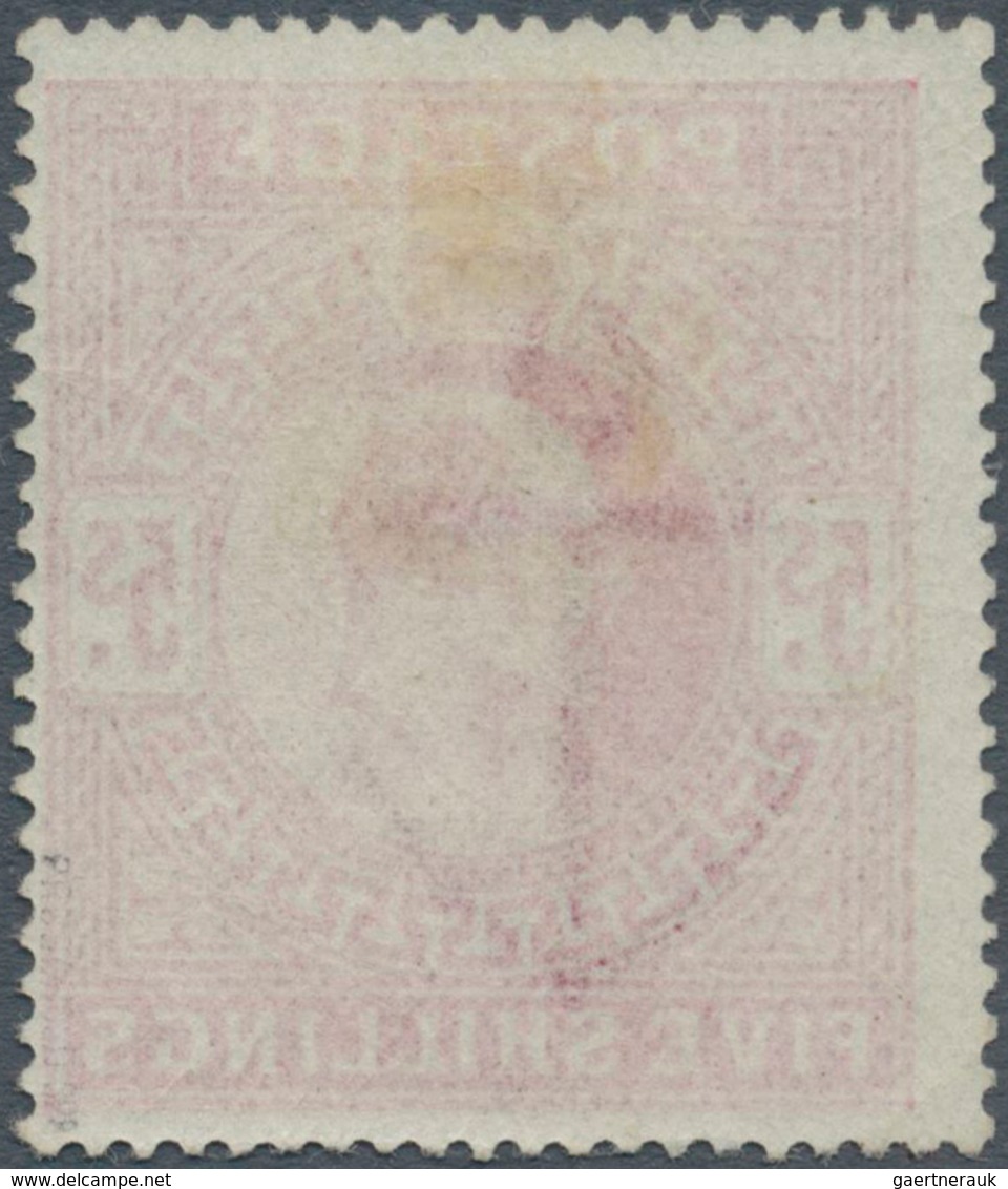 Großbritannien: 1902/1912, 5s. Carmine, Fresh Colour, Well Perforated, Slight Corner Creasing, Mint - Andere & Zonder Classificatie