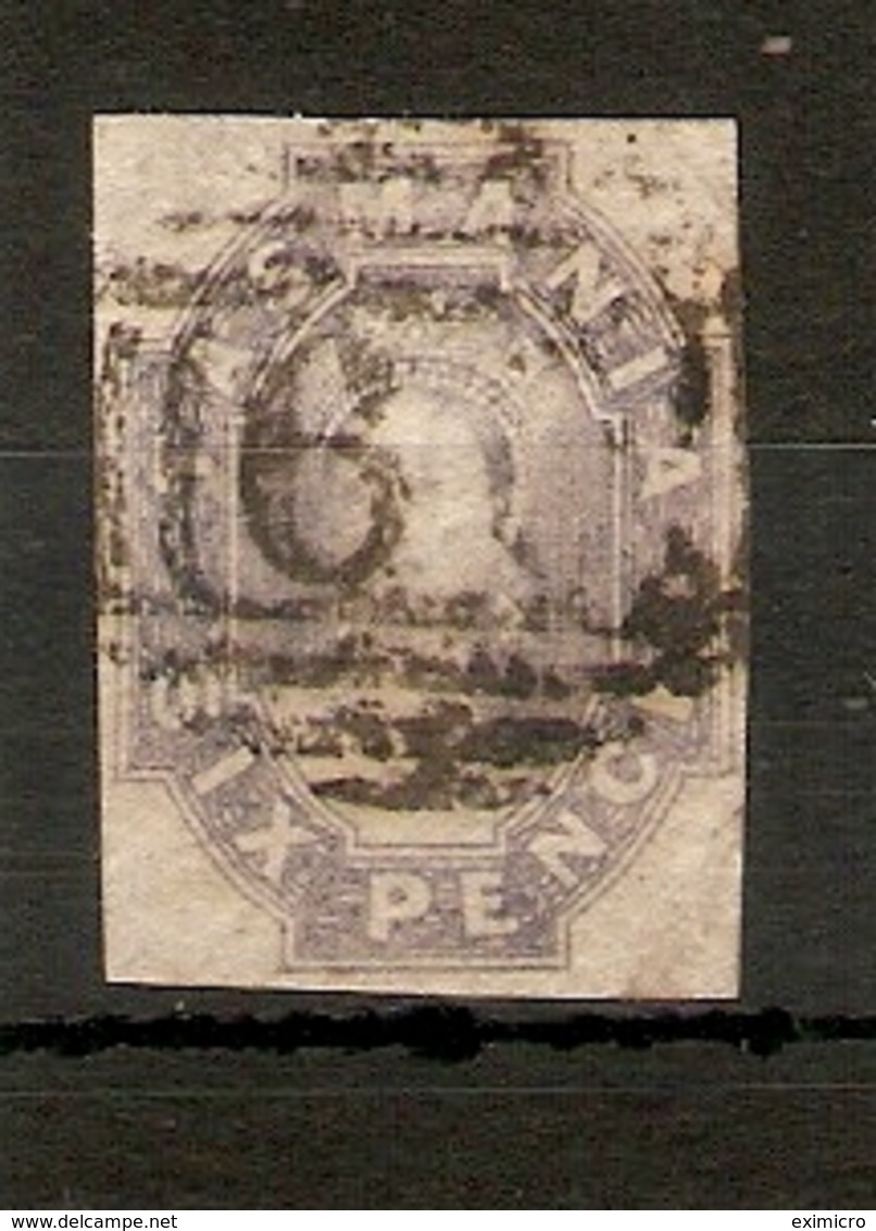 TASMANIA 1863 6d GREY - VIOLET SG 46 FINE USED Cat £85 - Oblitérés