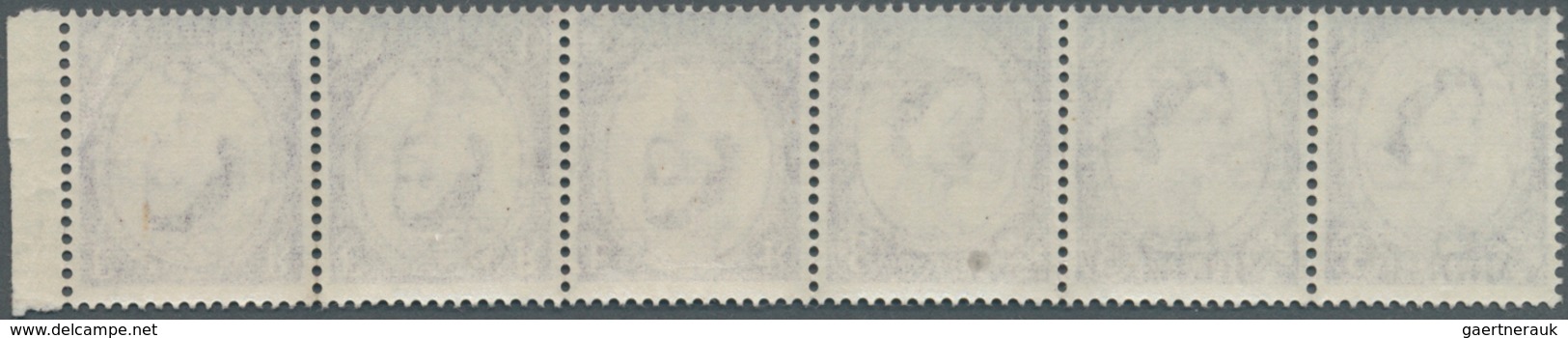 Großbritannien: 1958, 3 D Elisabeth Deep Lilac Mnh Strip Of Six With Téte-Béche Pair In The Middle. - Andere & Zonder Classificatie