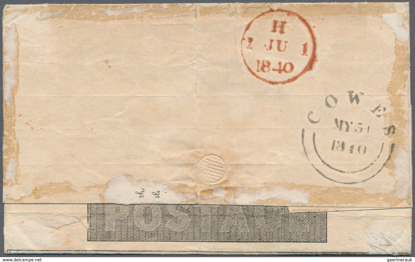 Großbritannien - Ganzsachen: 1840, MULREADY, One Penny Black, Entire Stationery Letter, Sent From CO - Altri & Non Classificati