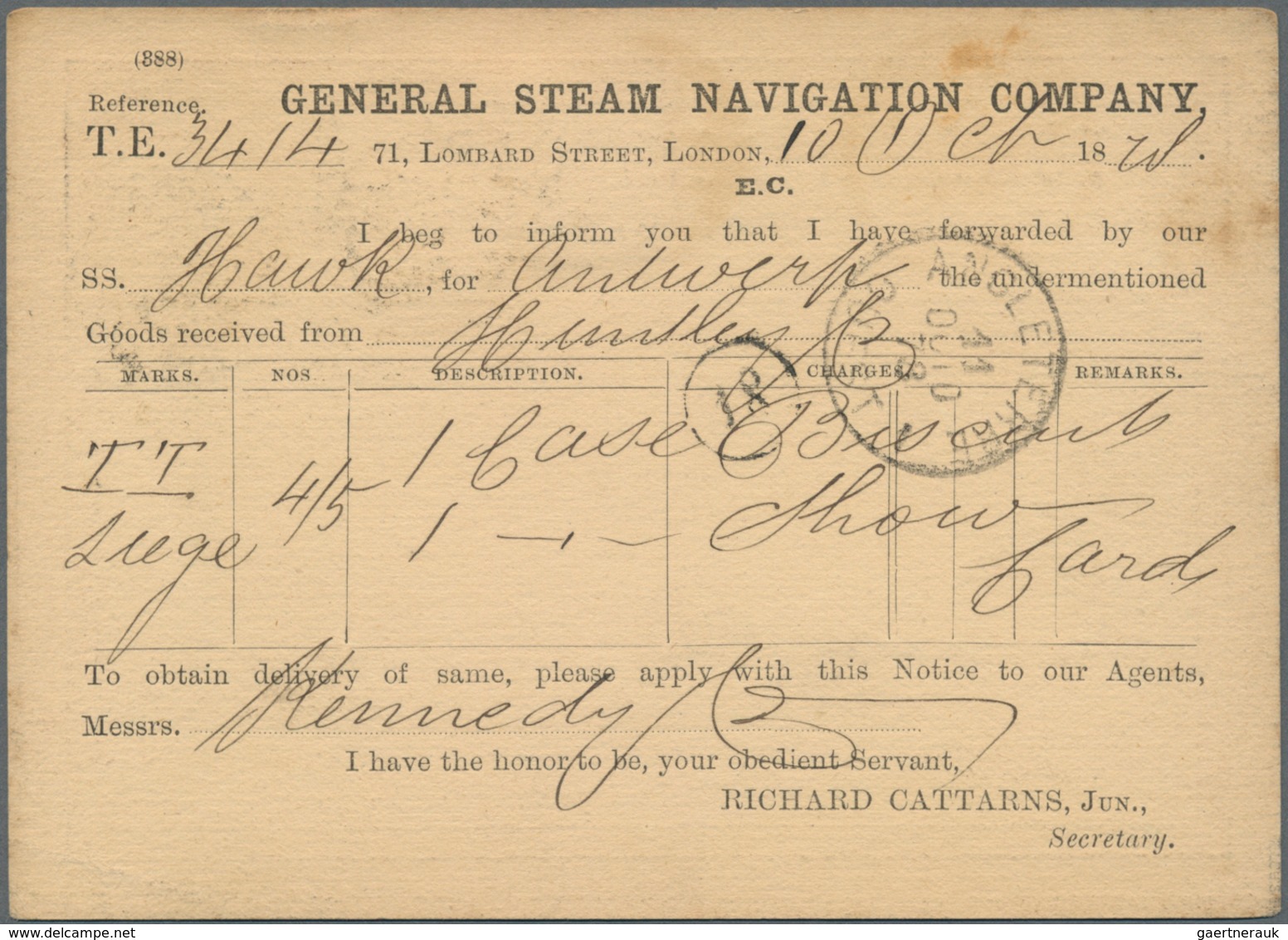 Großbritannien - Ganzsachen: 1878, 1 1/4 D QV Postal Stationery Card With Private Imprint "General S - Andere & Zonder Classificatie
