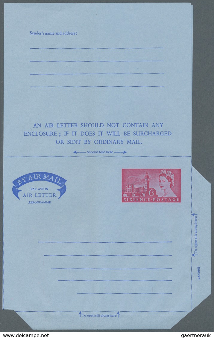 Großbritannien - Ganzsachen: 1965, Two Airletters QEII 6d, Both With EXPERIMENTAL GUM Carrying "RES" - Other & Unclassified