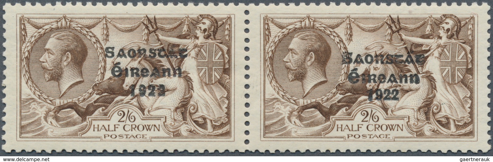 Irland: 1927, Soarstat Overprints, 2s.6d. Brown, Horiz. Pair From The "Composite" Setting, Left Stam - Covers & Documents