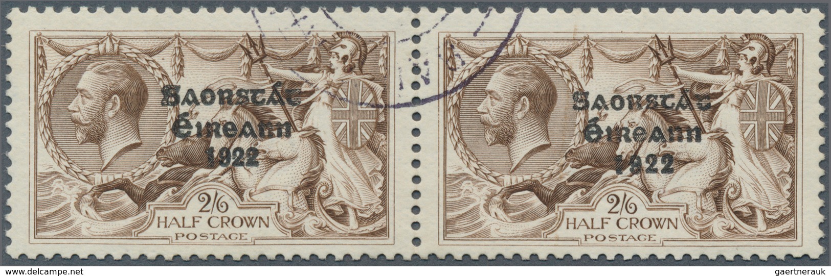 Irland: 1927, Soarstat Overprints, 2s.6d. Brown, Horiz. Pair From The "Composite" Setting, Left Stam - Covers & Documents