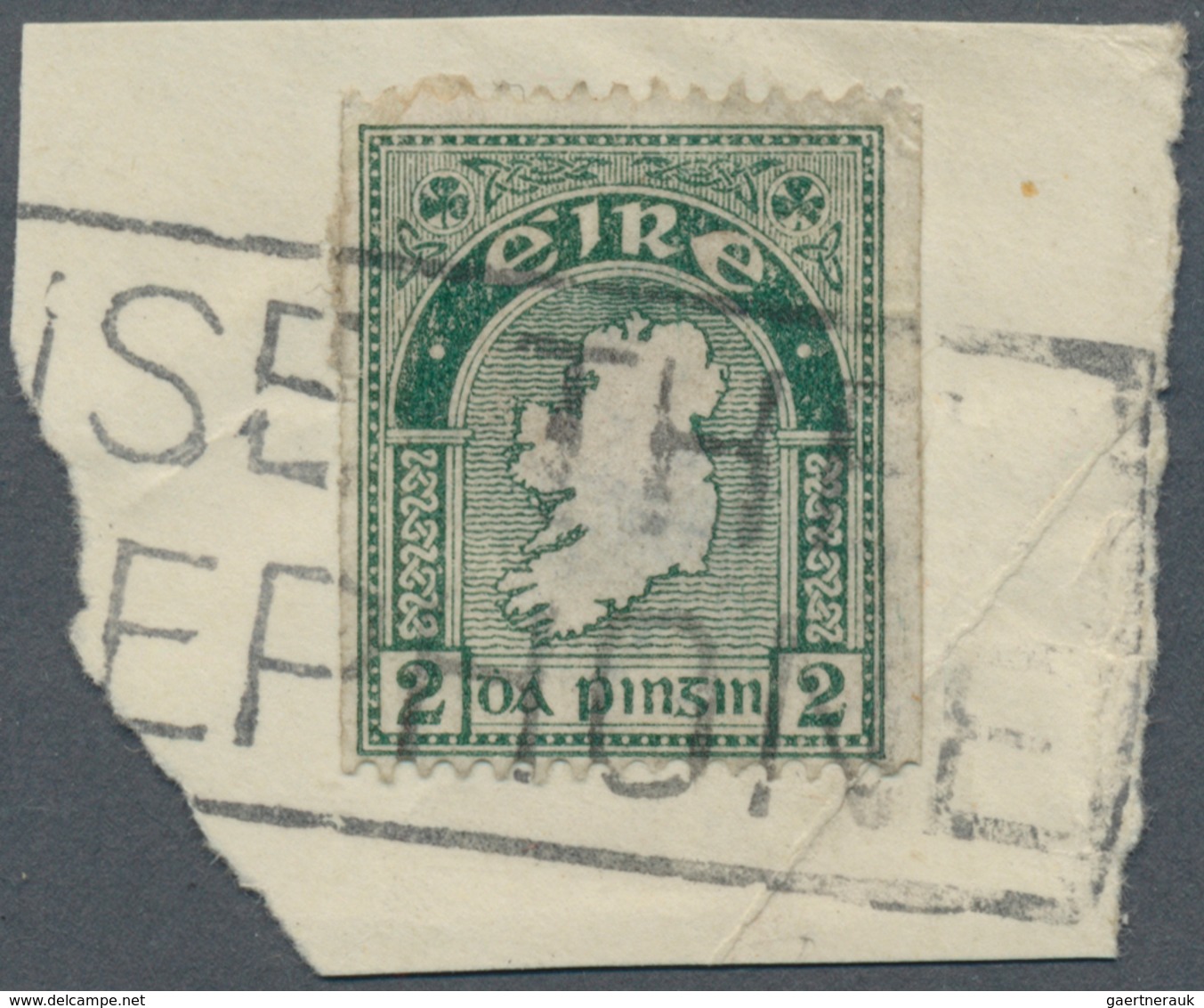 Irland: 1935, Definitives "National Symbols" Wm "Se", Experimental Coil Stamp 2d. Blue-green With Ho - Brieven En Documenten