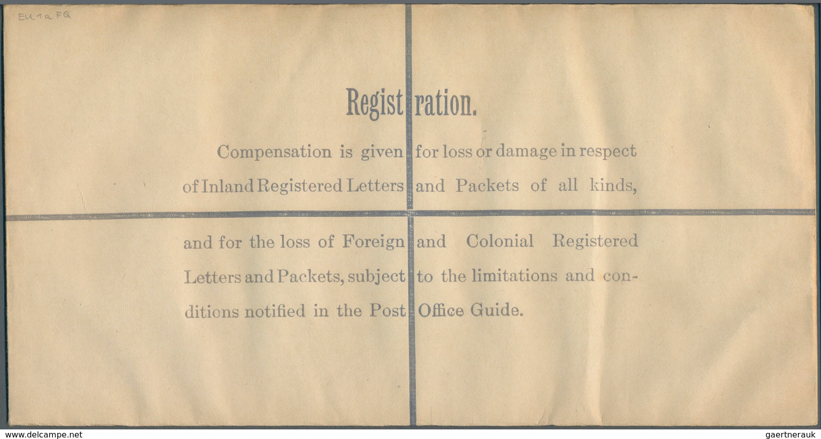 Irland - Ganzsachen: British Dominion: 1922, King Georg V. 5 D. Pale Green Registered Envelope In Si - Postal Stationery