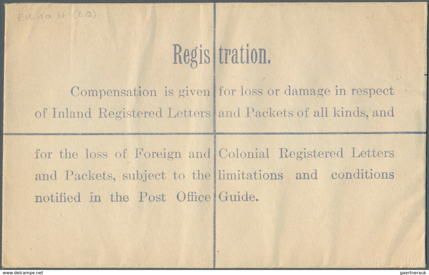 Irland - Ganzsachen: British Dominion: 1922, King Georg V. 5 D. Pale Green Registered Envelope In Si - Postal Stationery