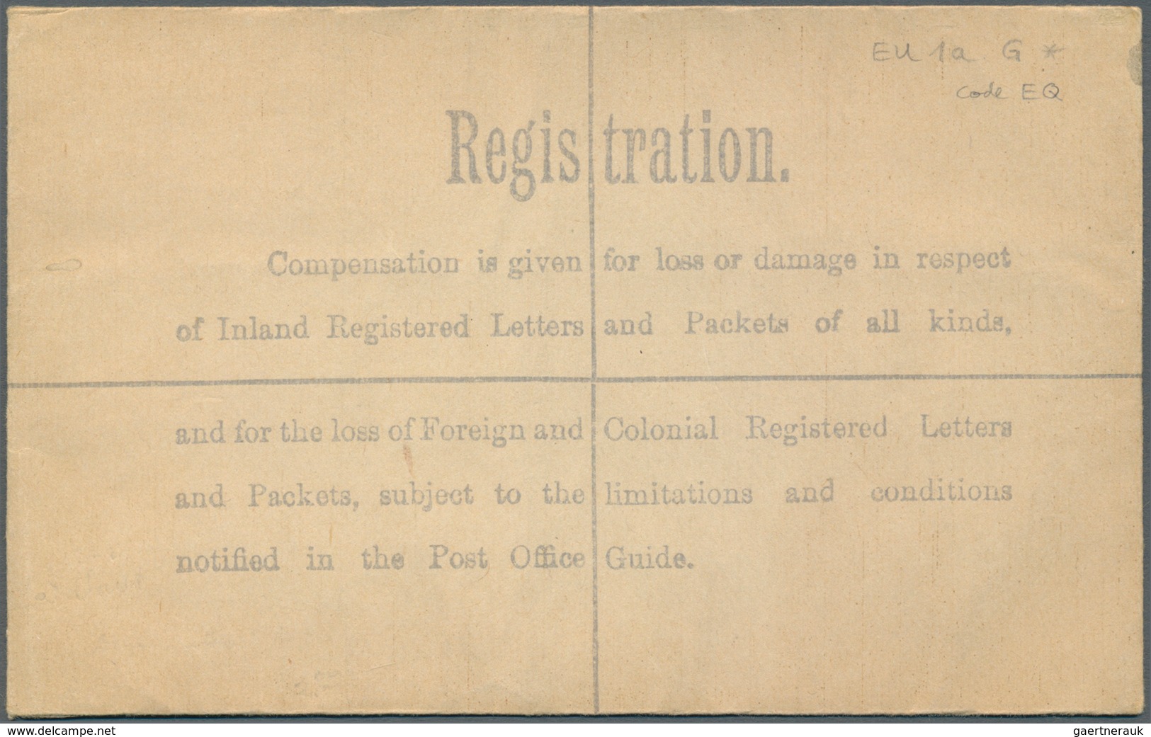 Irland - Ganzsachen: British Dominion: 1922, King Georg V. 5 d. pale green registered envelope in si