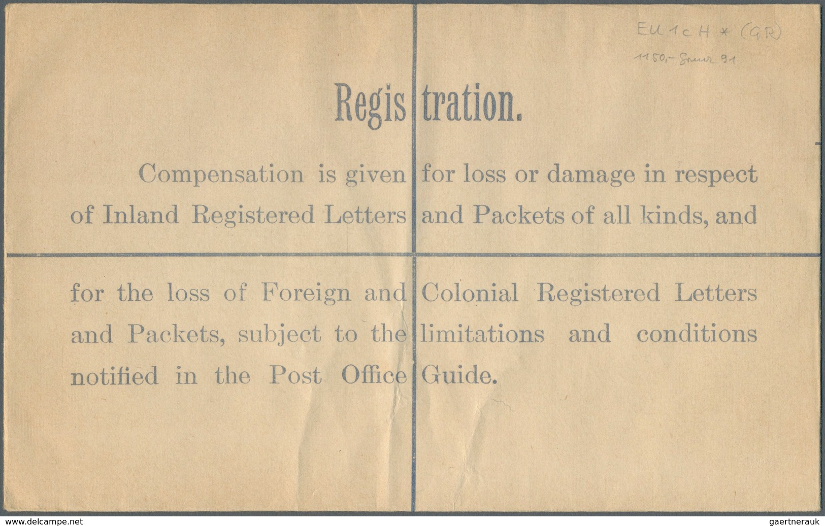 Irland - Ganzsachen: British Dominion: 1923, King Georg V. 5 D. Olive Green Registered Envelope With - Postwaardestukken