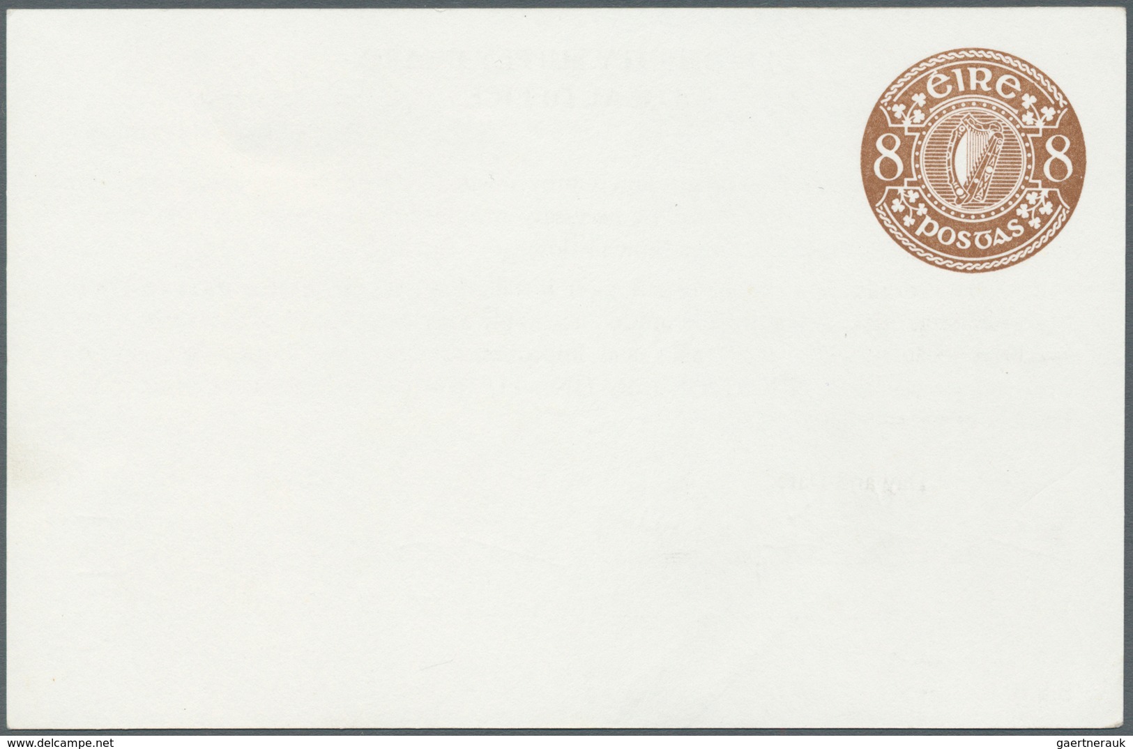 Irland - Ganzsachen: Electricity Supply Board: 1977, 8 D. Chestnut Printed Matter Card (Disconnectio - Postal Stationery