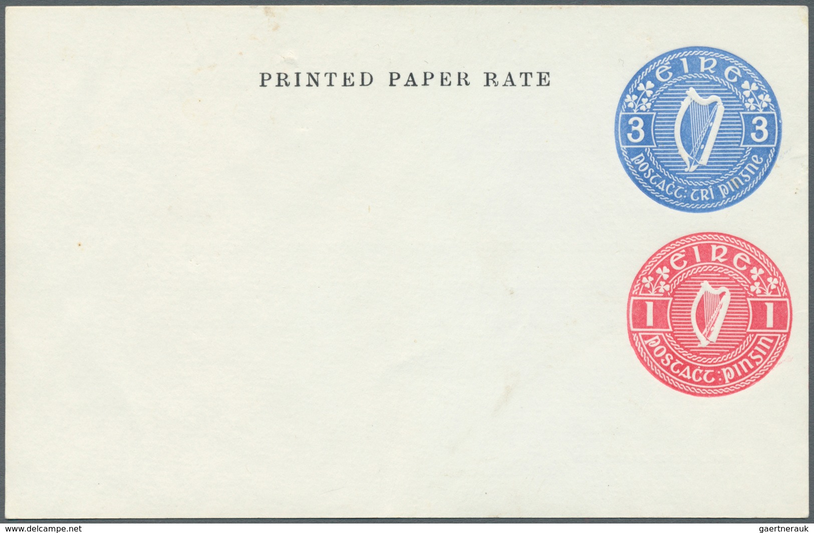 Irland - Ganzsachen: Electricity Supply Board: 1969, 3 D. Blue + 1 D. Red Printed Matter Card (Invoi - Interi Postali