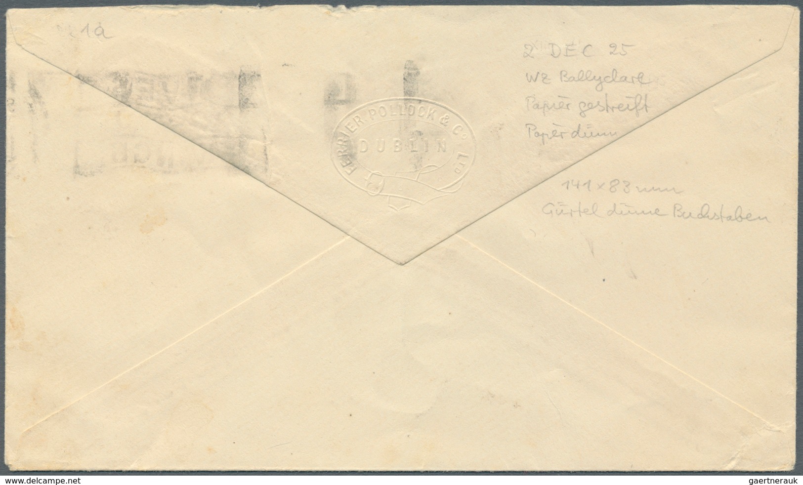 Irland - Ganzsachen: Ferrier, Pollock & Co., Ldt., Dublin: 1925/30, 2 D. Olive Green Envelope With S - Postwaardestukken