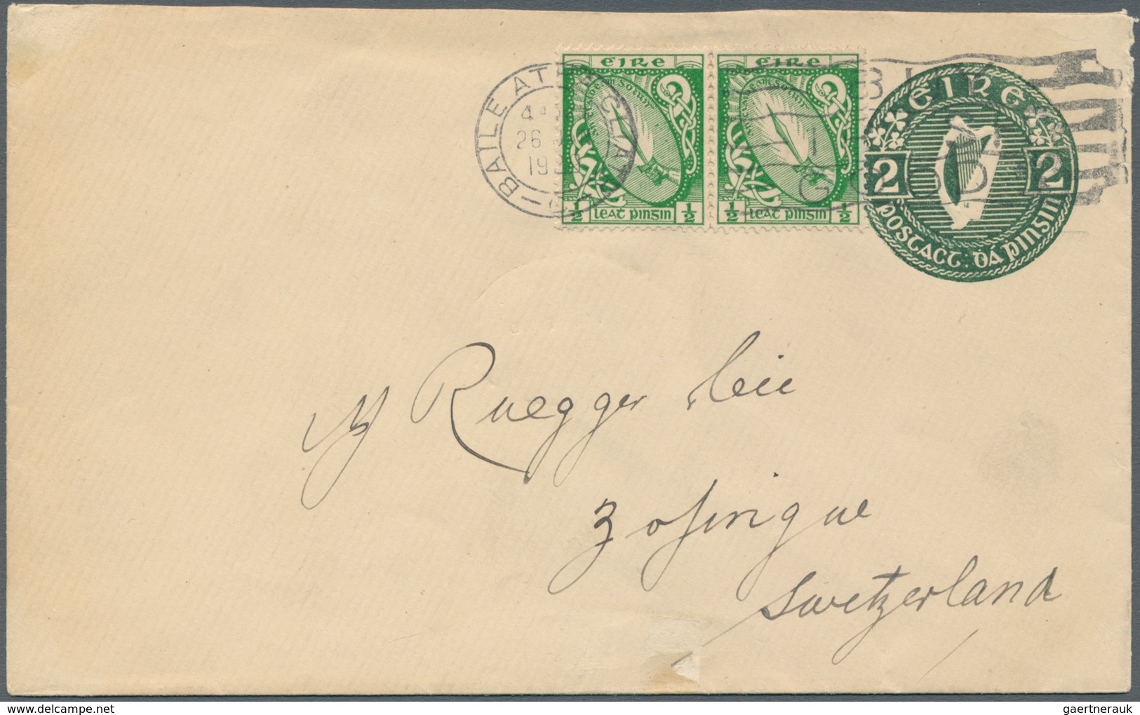 Irland - Ganzsachen: Ferrier, Pollock & Co., Ldt., Dublin: 1925/30, 2 d. olive green envelope with s