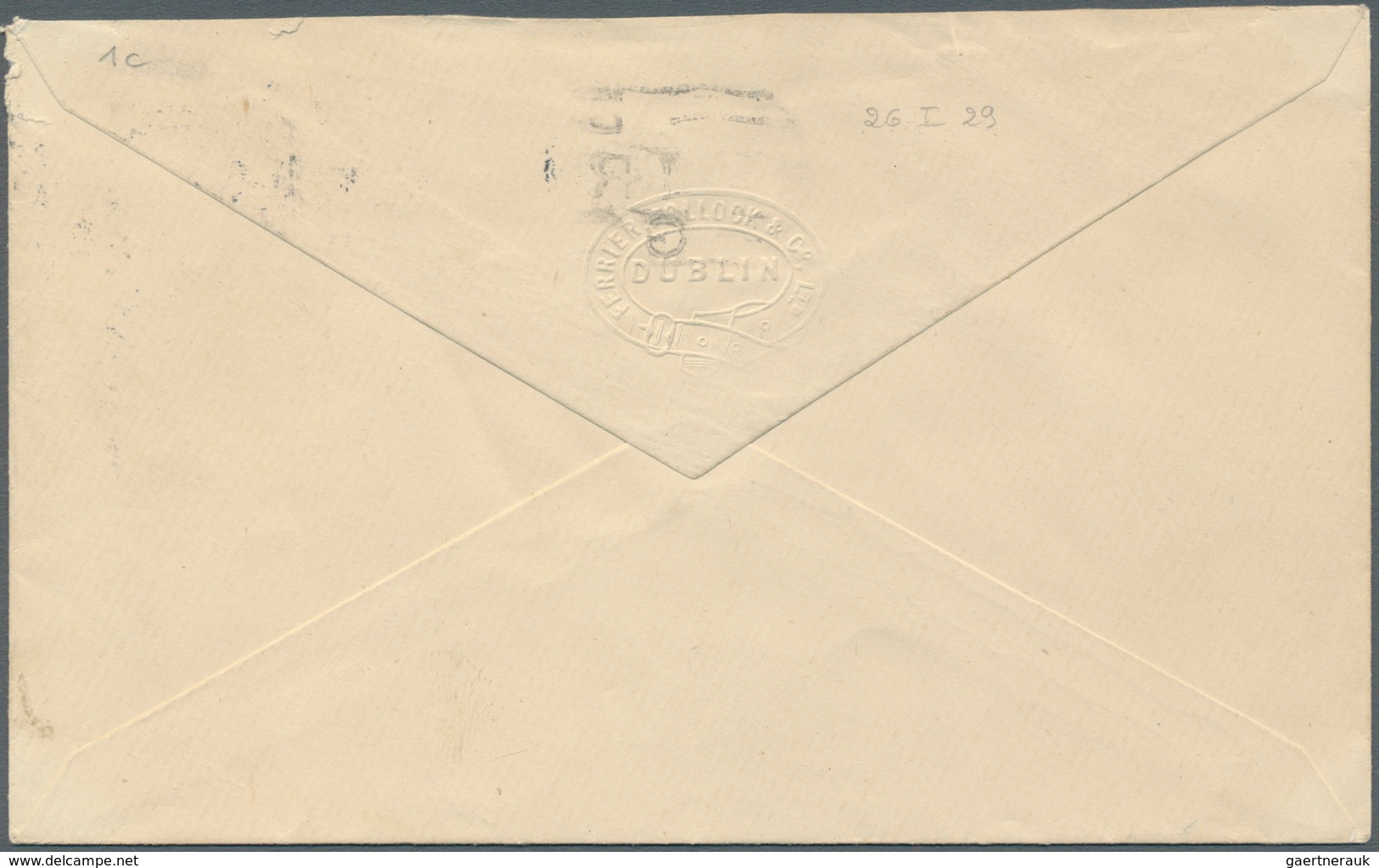 Irland - Ganzsachen: Ferrier, Pollock & Co., Ldt., Dublin: 1925/30, 2 d. olive green envelope with s