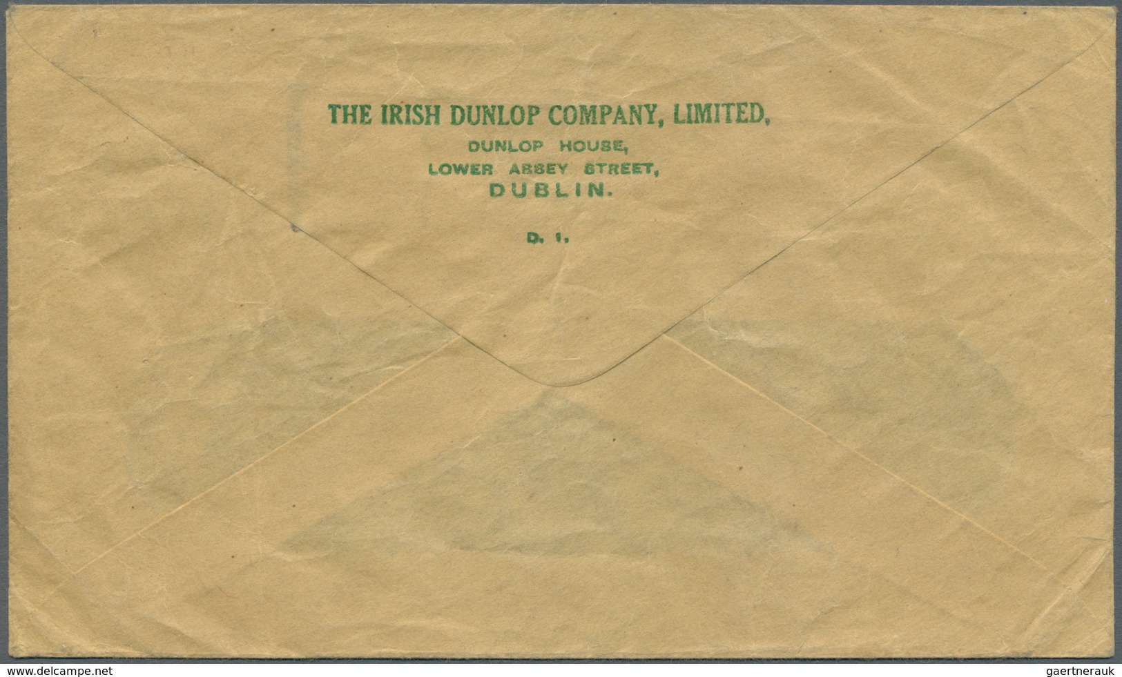 Irland - Ganzsachen: The Irish Dunlop Co., Ldt.: 1946, 1/2 D. Pale Green Window Envelope (large Wind - Postwaardestukken
