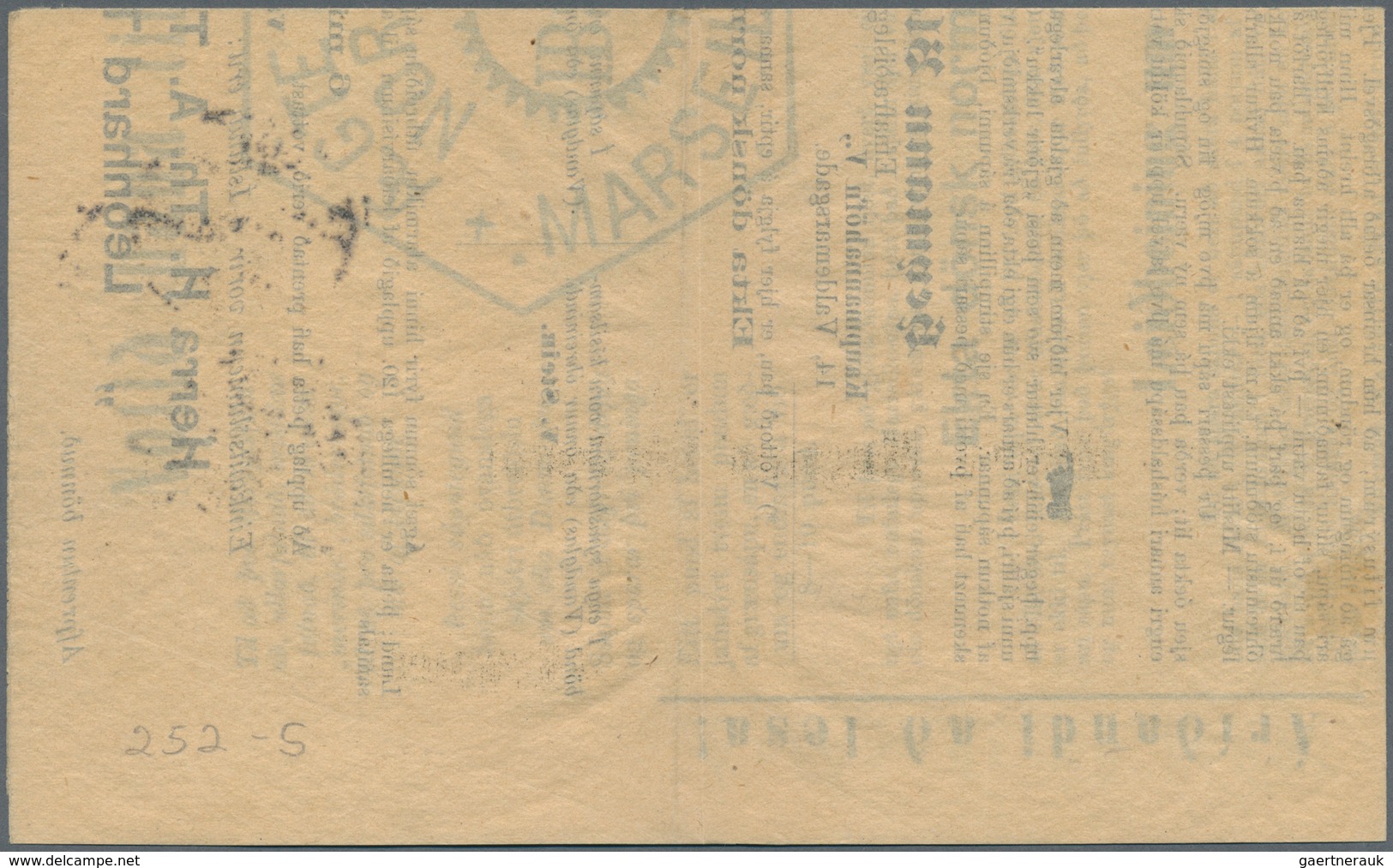 Island: 1897, "3" In Rot Und KOPFSTEHEND "prir" Kleinerer Lokalaufdruck In Schwarz Auf 5 A Grün, Gez - Altri & Non Classificati