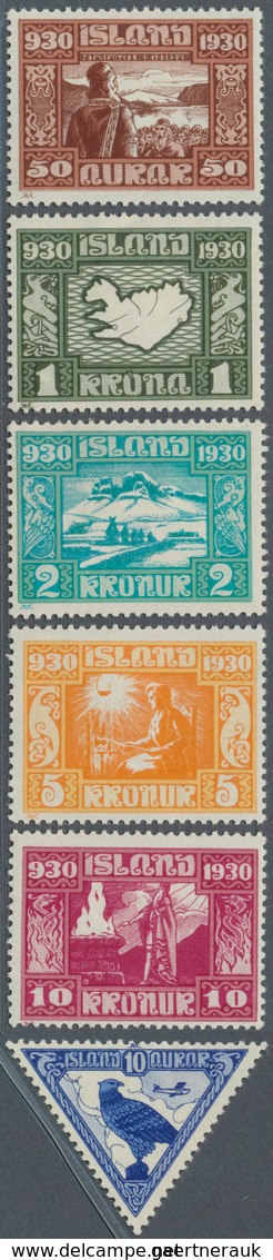 Island: 1930, 50 Aur. Bis 10 Kr. "1000 Jahre Allthing" Komplett Ungebraucht Mit Erstfalz, Mi. 550,- - Altri & Non Classificati