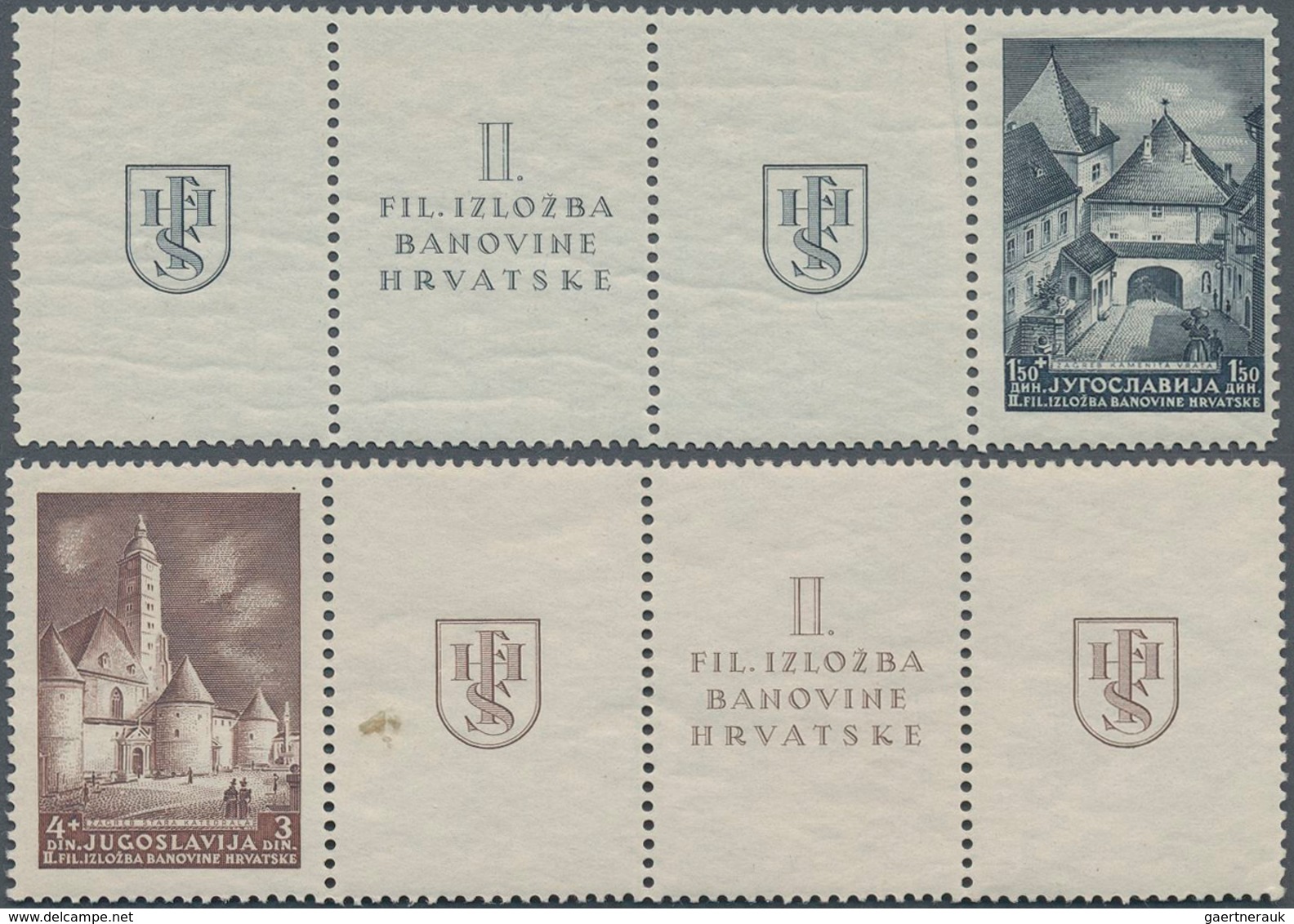 Jugoslawien: 1941, 1st Stamp Exhibition, Slavonski Brod: 2 Values On FIRSTDAY COVER, Canceled By Spe - Gebruikt