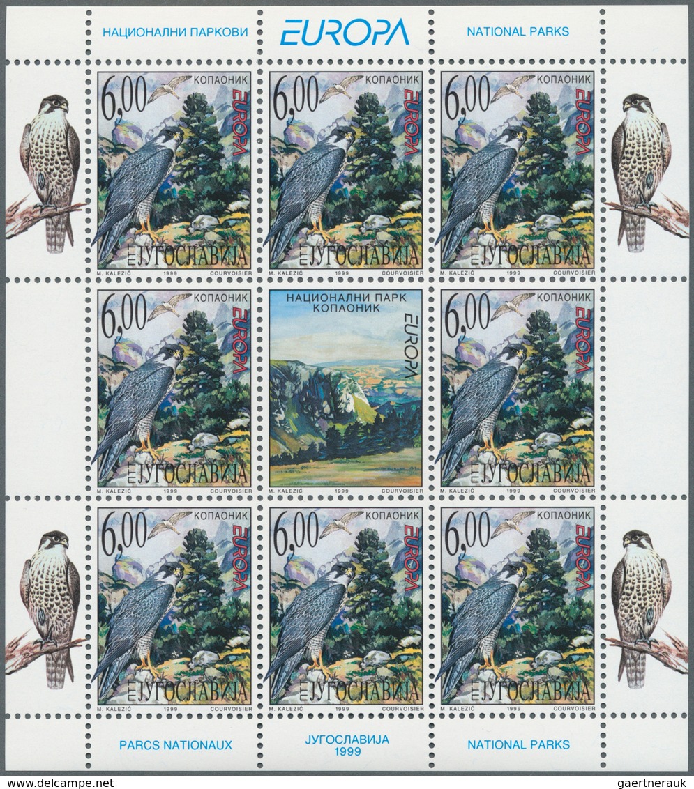 Jugoslawien: 1999, Europa (National Parks), Each Issue In 10 Little Sheets, All Mint Never Hinged. M - Gebruikt