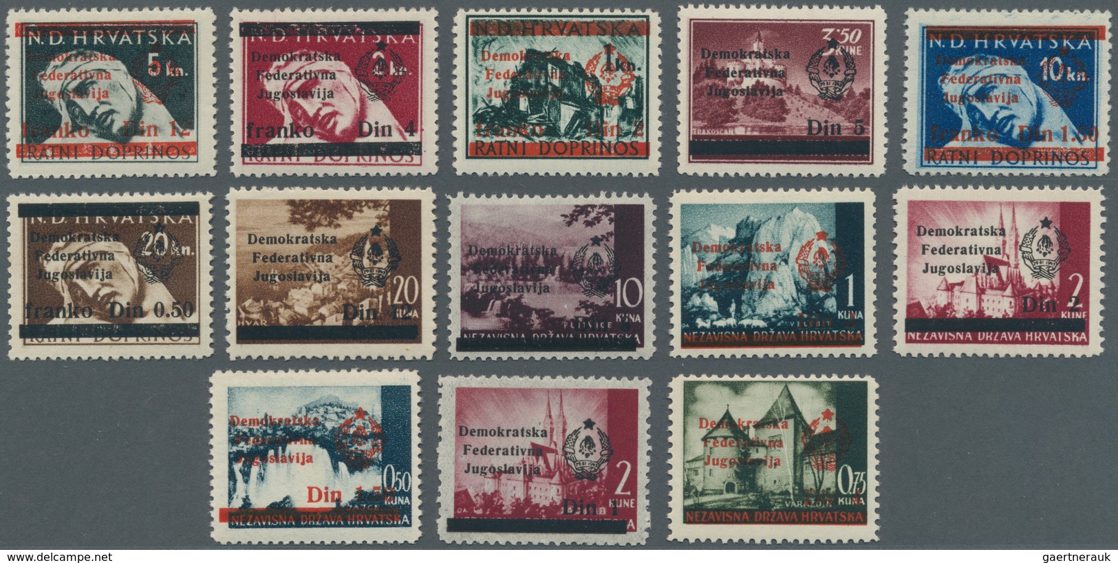 Jugoslawien - Volksrepubliken 1945: Bosnien Und Herzegowina: 1945, Definitives For SARAJEVO 13 Mnh S - Andere & Zonder Classificatie