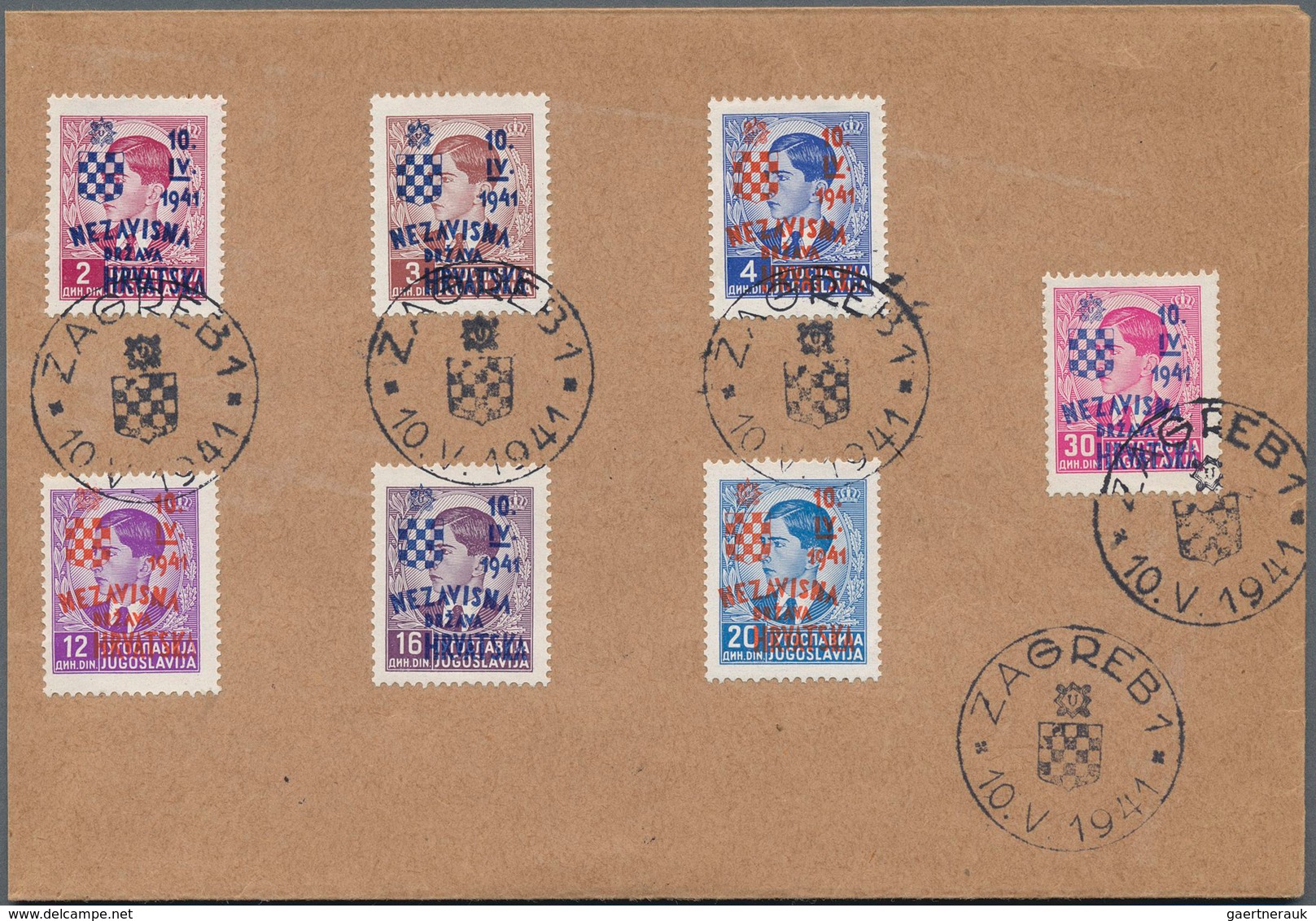 Kroatien: 1941, 25 P. - 30 Din. "armed Forces" Special Issues On 2 Covers Without Adress With Specia - Kroatië