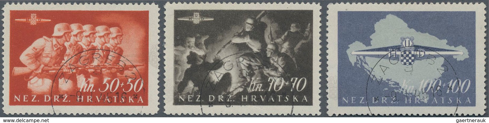 Kroatien: 1945, Sturmdivision As Set With First Day Cancellation, Certificated (signed) ÷ 1945, Stur - Kroatië