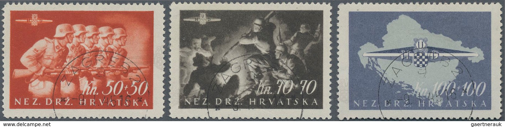 Kroatien: 1945, Sturmdivision As Set With First Day Cancellation, Certificated (signed) ÷ 1945, Stur - Croatia