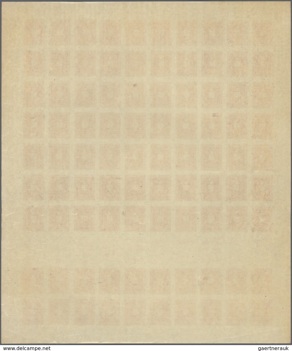 Kroatien - Dienstmarken: 1942, 3 Kuna Unperforated, 2 Complete Sheets With Once Print Loss In The 8t - Croatia