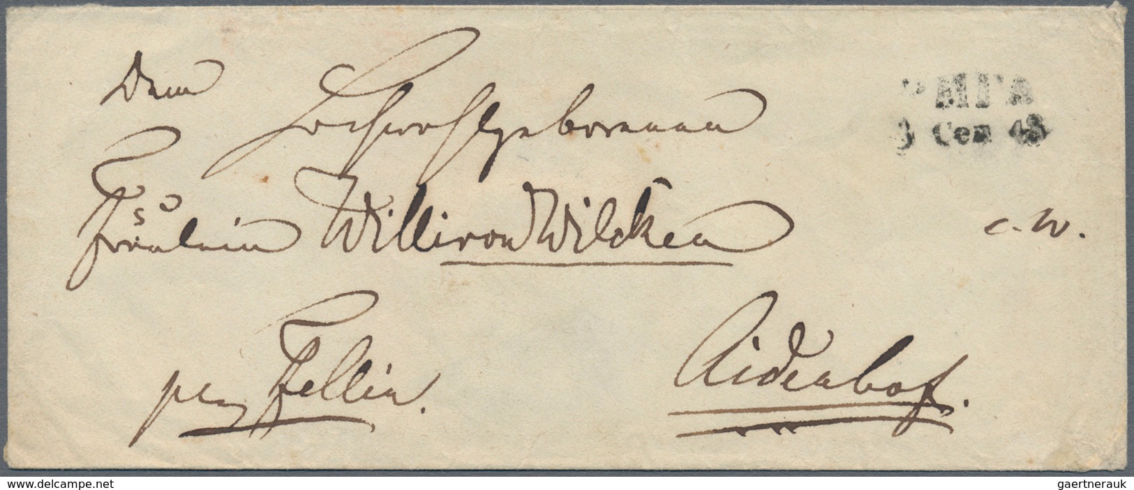 Lettland - Vorphilatelie: 1845/49, Three Covers: Two-line Kyrillic "RIGA"to Aidenhof Near Fellin (2) - Letland