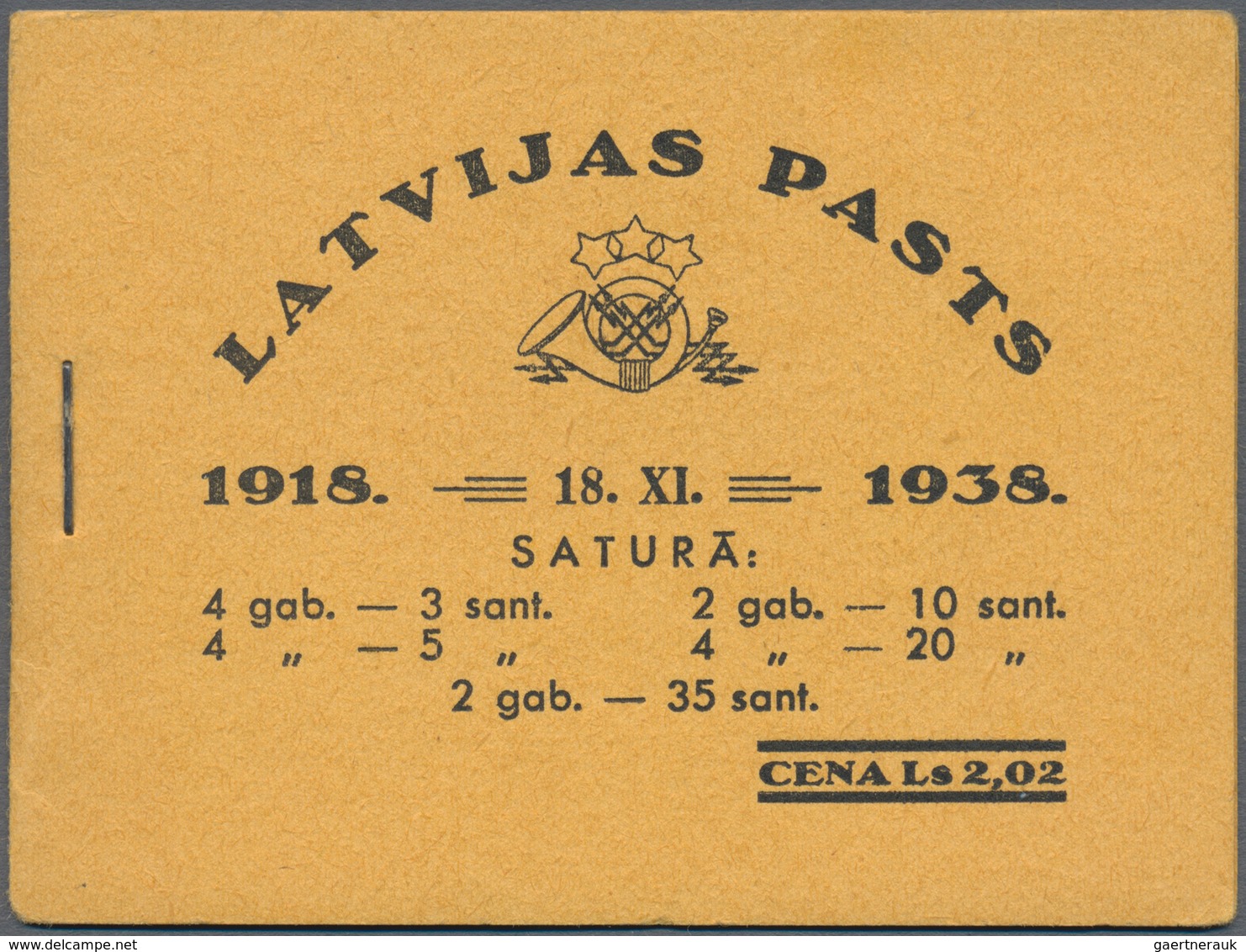 Lettland: 1938, Booklet For 20th Anniversary Of Latvia. Additional 20 S 1934 Issue Of Field 29, Shee - Lettonia