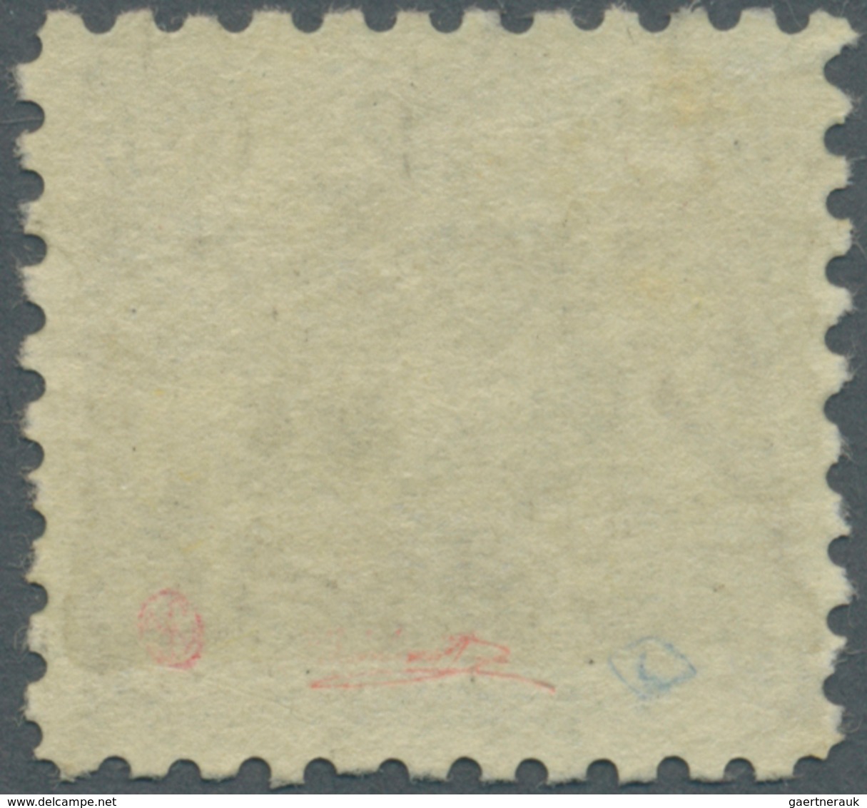 Liechtenstein: 1921, Landeswappen 7½ Rp. Schwarzblau In Der Seltenen Zähnung 9½ Mit Teilstempel Von - Brieven En Documenten