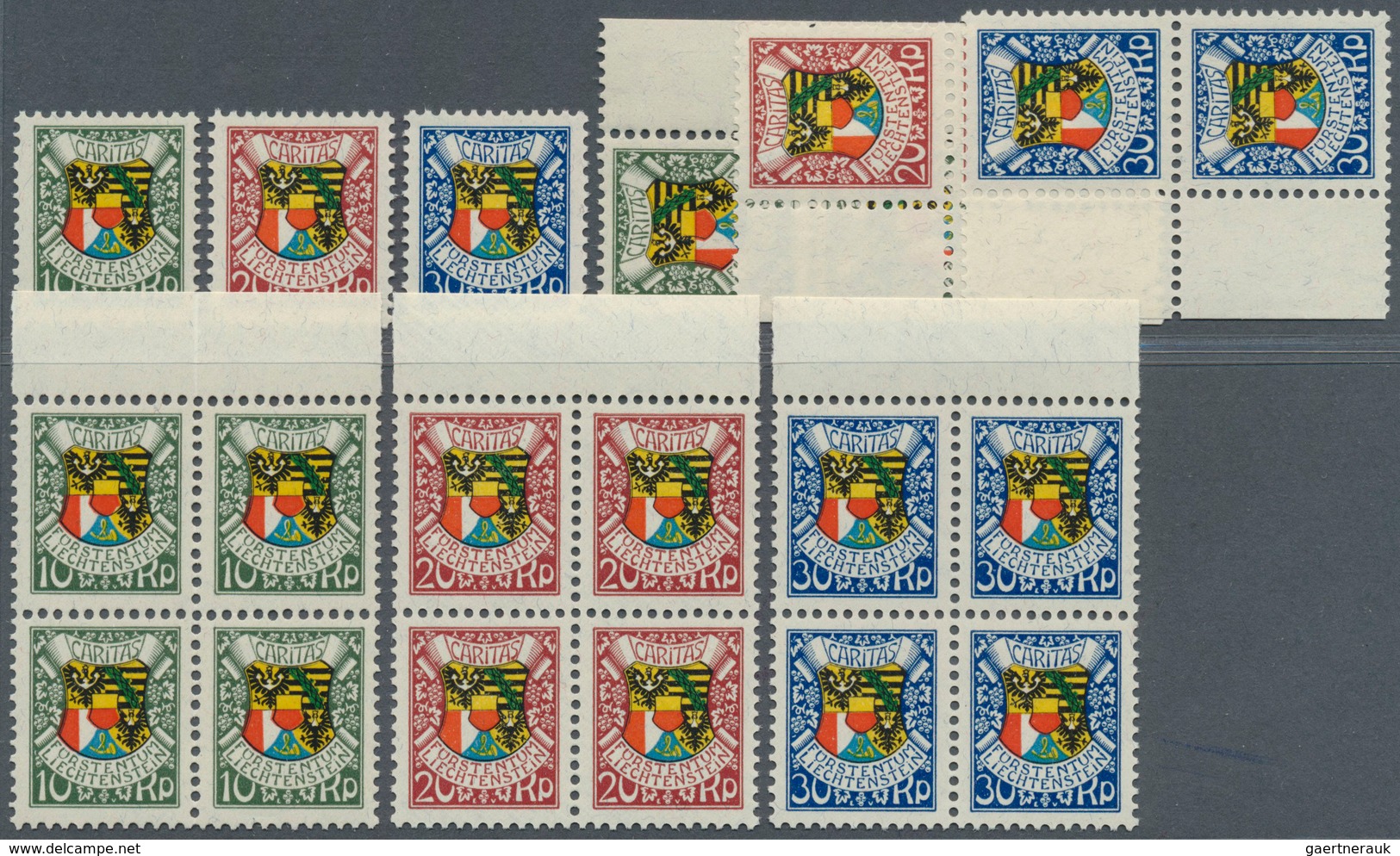 Liechtenstein: 1927, Fürst Johann 1 Satz, 1 Paarsatz U. 1 Viererblocksatz, Mi. 560,- Euro - Covers & Documents