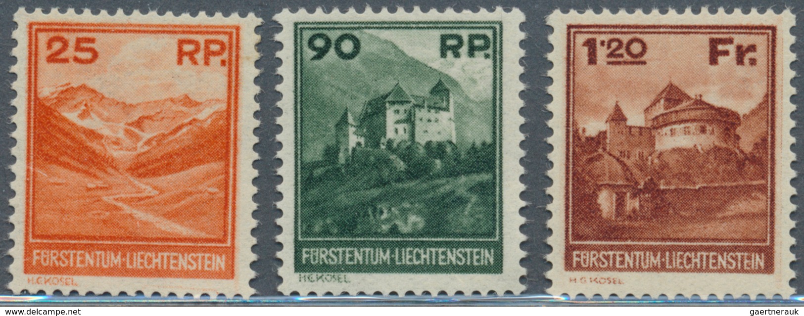 Liechtenstein: 1933, Freimarken, Kompletter Postfrischer Luxus-Satz, Unsigniert (SBK=SFr. 1.200,-). - Storia Postale