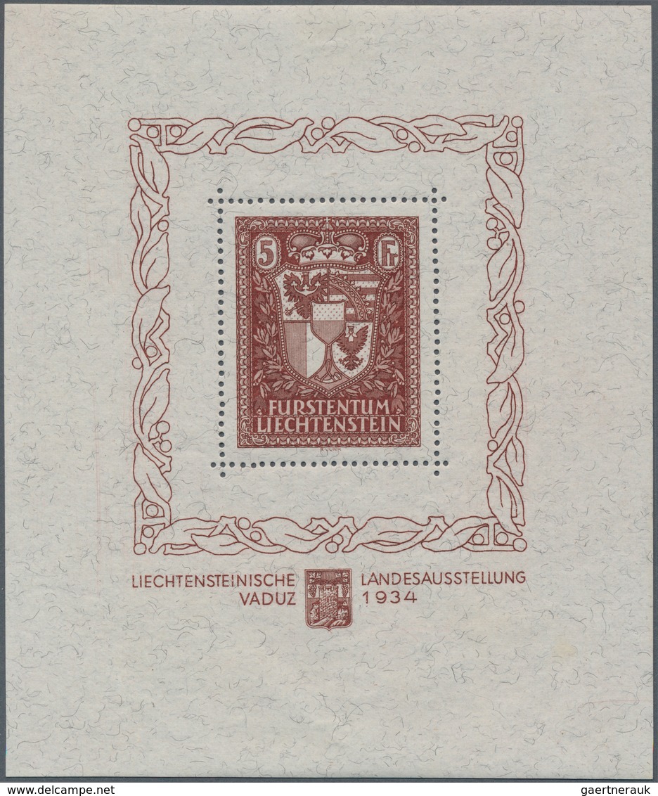 Liechtenstein: 1934, Vaduz-Block, Farbfrisches Exemplar In Den Maßen 10,5:12,5 Cm, Ungebraucht, Wie - Brieven En Documenten
