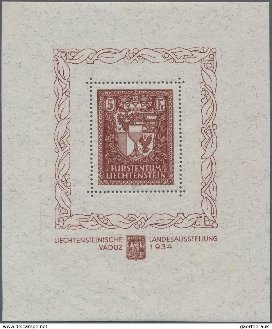 Liechtenstein: 1934, Vaduz-Block, Farbfrisches Exemplar In Den Maßen 10,5:12,5 Cm, Ungebraucht, Wie - Covers & Documents