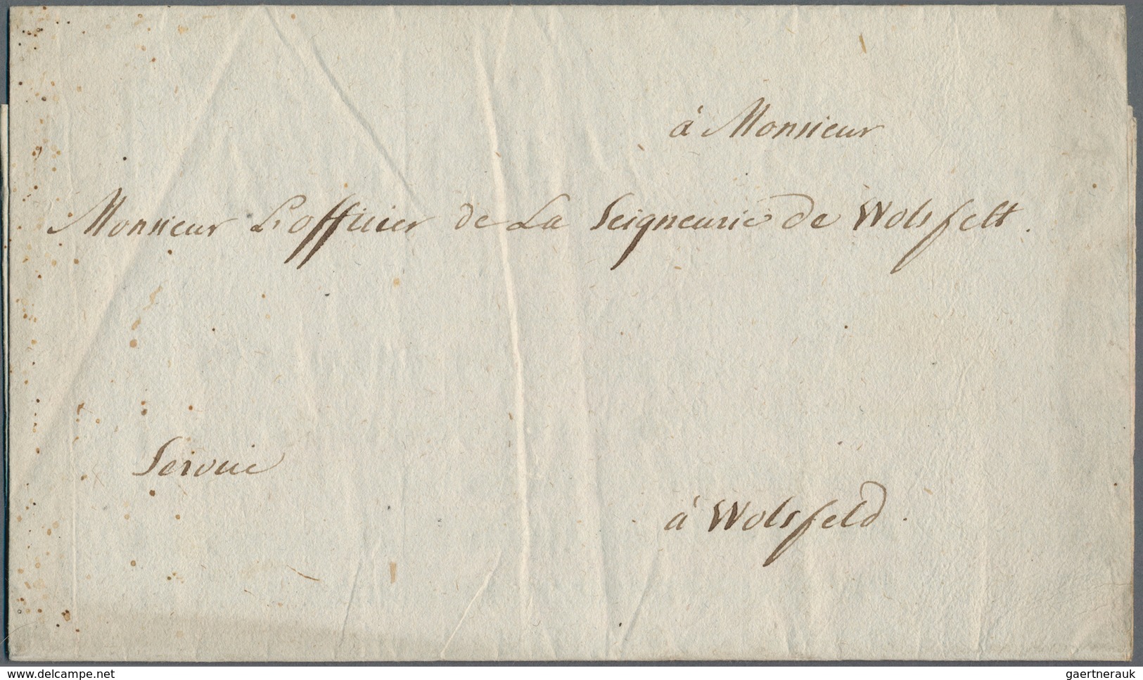 Luxemburg - Vorphilatelie: 1792, Preprinted Official Folded Letter Cover From Nicolas D'Olimart, The - ...-1852 Prefilatelia