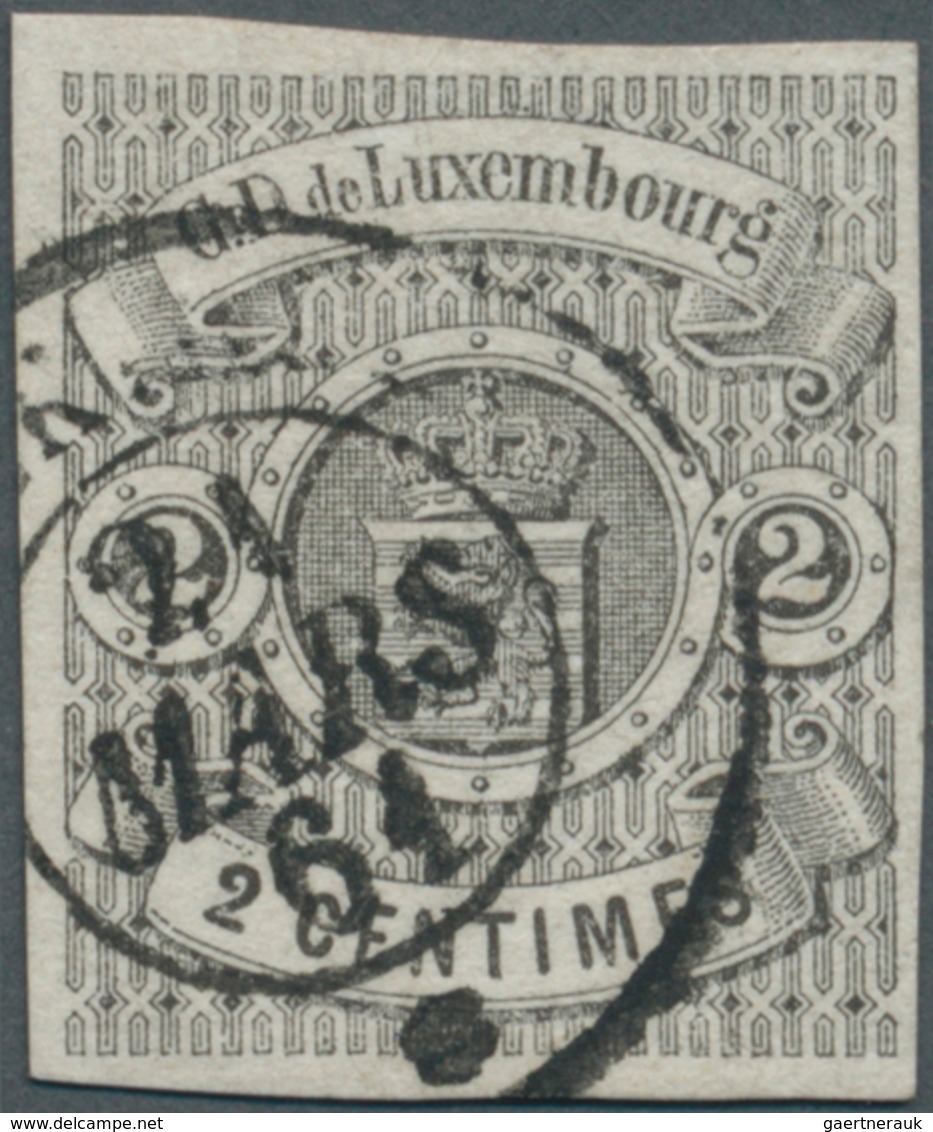 Luxemburg: 1859, Wappen 2 C Schwarz, Allseits Voll/breitrandig Geschnittenes Prachtstück Mit K2 "..X - Covers & Documents