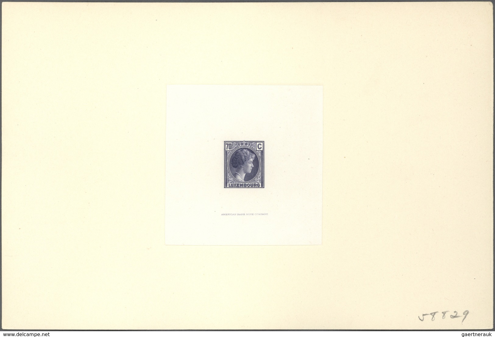 Luxemburg: 1935: 70 C Dark Violett, Adopted Proof. Very Scarce. - Brieven En Documenten